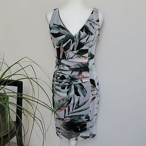 Elana Kattan tropical print mesh dress Sz Small - Picture 1 of 15